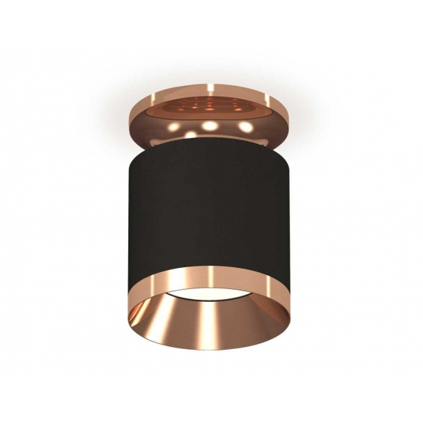 Комплект накладного светильника Ambrella light Techno Spot XS7402121 SBK/PPG черный песок/золото розовое полированное (N7930, C7402, N7035)