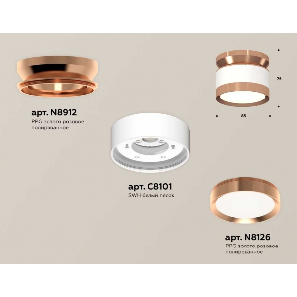 Комплект накладного светильника Ambrella light Techno Spot XS (N8912, C8101, N8126) XS8101065