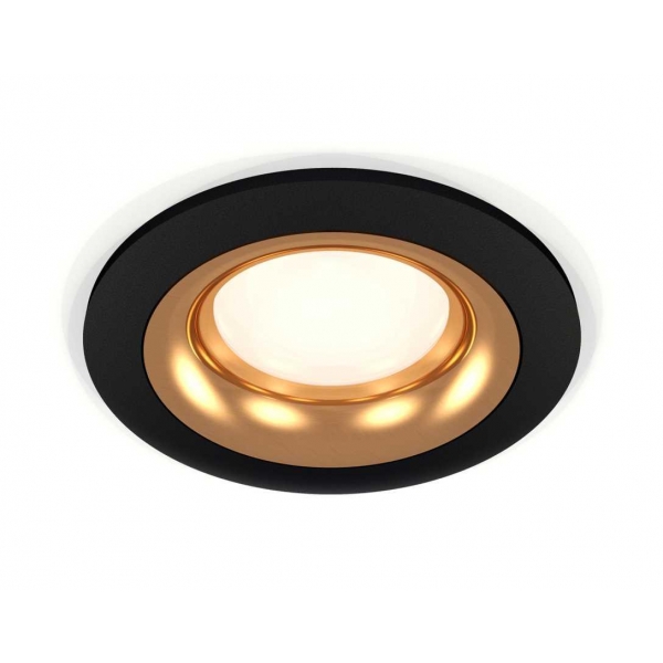 Комплект встраиваемого светильника Ambrella light Techno Spot XC7622005 SBK/PYG черный песок/золото желтое полированное (C7622, N7014)