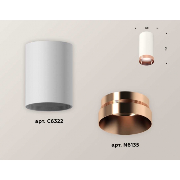 Комплект потолочного светильника Ambrella light Techno Spot XC (C6322, N6135) XS6322025