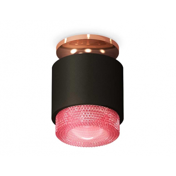 Комплект накладного светильника Ambrella light Techno Spot XS7511142 SBK/PPG/PI черный песок/золото розовое полированное/розовый (N7930,C7511,N7193)