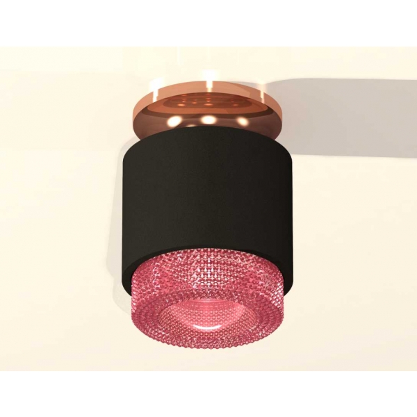 Комплект накладного светильника Ambrella light Techno Spot XS7511142 SBK/PPG/PI черный песок/золото розовое полированное/розовый (N7930,C7511,N7193)