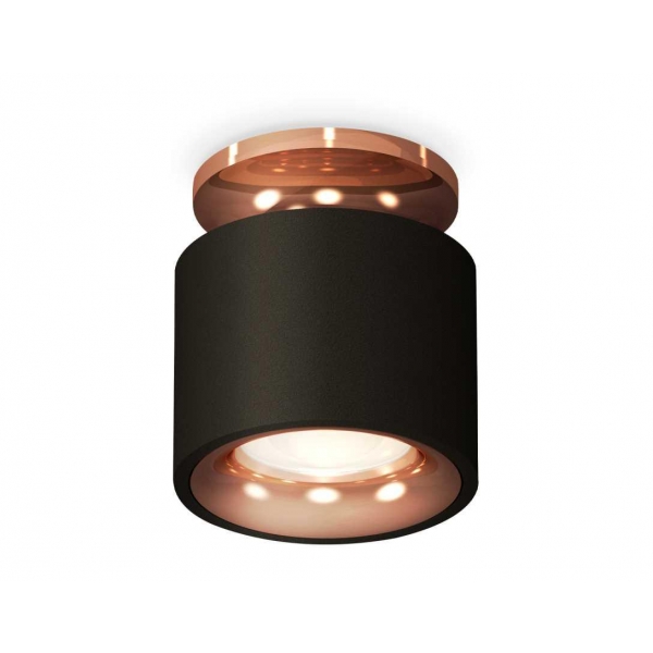 Комплект накладного светильника Ambrella light Techno Spot XS7511141 SBK/PPG черный песок/золото розовое полированное (N7930, C7511, N7015)