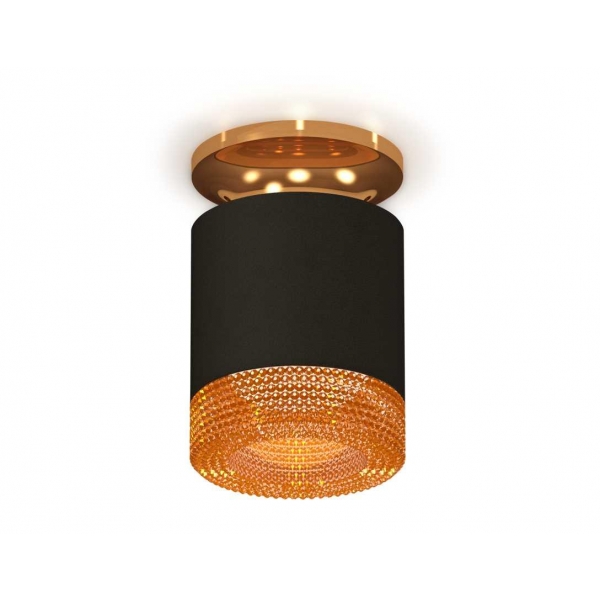 Комплект накладного светильника Ambrella light Techno Spot XS7402103 SBK/PYG/CF черный песок/золото желтое полированное/кофе (N7929, C7402, N7195)