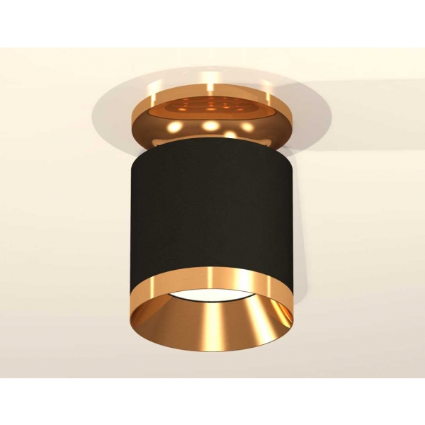 Комплект накладного светильника Ambrella light Techno Spot XS7402101 SBK/PYG черный песок/золото желтое полированное (N7929, C7402, N7034)