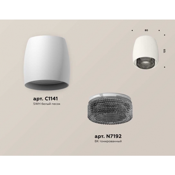 Комплект накладного светильника Ambrella light Techno Spot XS1141021 SWH/BK белый песок/тонированный (C1141, N7192)