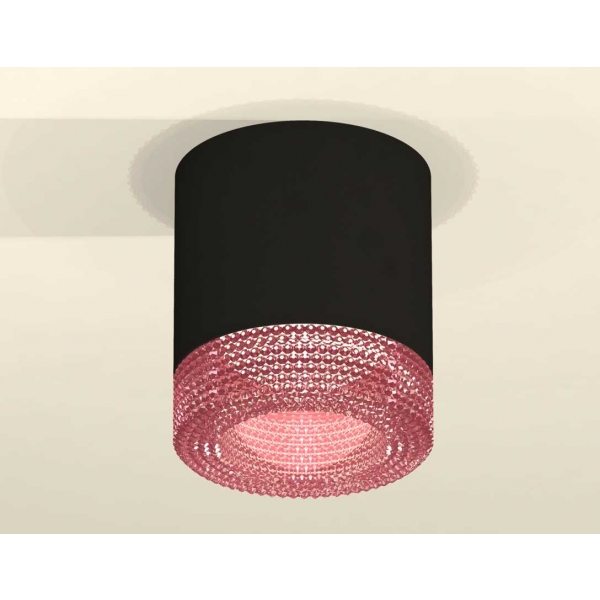 Комплект накладного светильника Ambrella light Techno Spot XS7402012 SBK/PI черный песок/розовый (C7402, N7193)