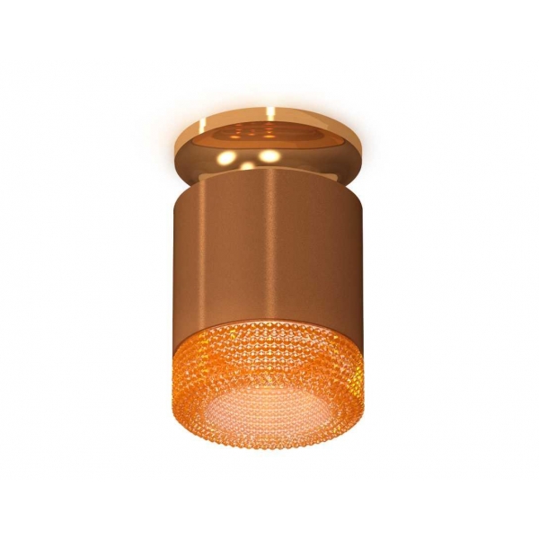 Комплект накладного светильника Ambrella light Techno Spot XS7404122 SCF/PYG/CF кофе песок/золото желтое полированное/кофе (N7929, C7404, N7195)