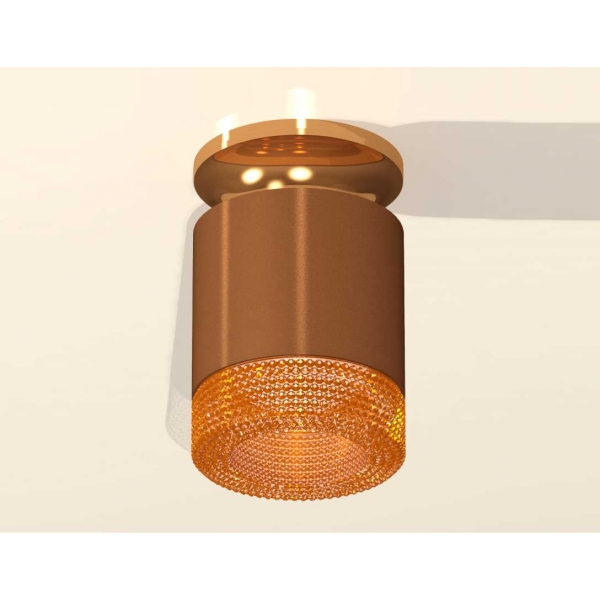 Комплект накладного светильника Ambrella light Techno Spot XS7404122 SCF/PYG/CF кофе песок/золото желтое полированное/кофе (N7929, C7404, N7195)