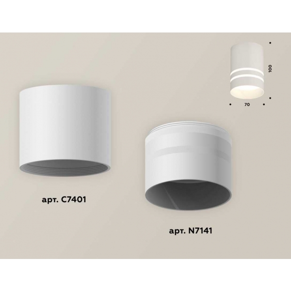 Комплект накладного светильника Ambrella light Techno Spot XS7401042 SWH/FR белый песок/белый матовый (C7401, N7141)