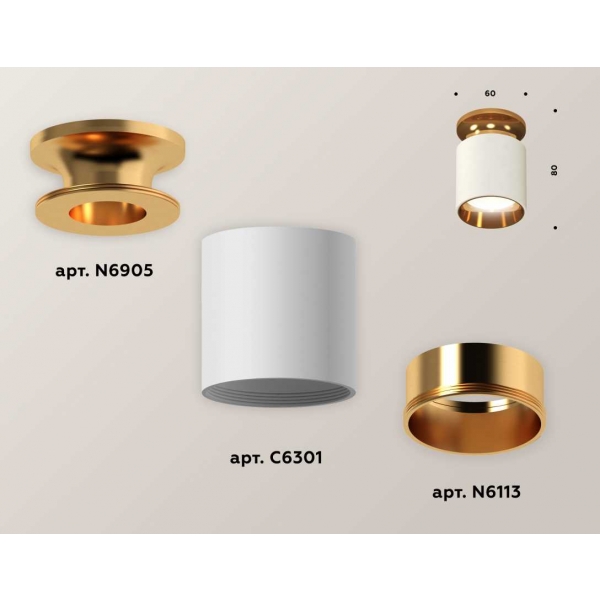 Комплект потолочного светильника Ambrella light Techno Spot XC (N6905, C6301, N6113) XS6301181