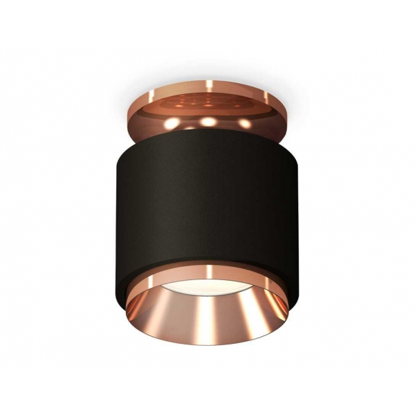 Комплект накладного светильника Ambrella light Techno Spot XS7511140 SBK/PPG черный песок/золото розовое полированное (N7930, C7511, N7035)