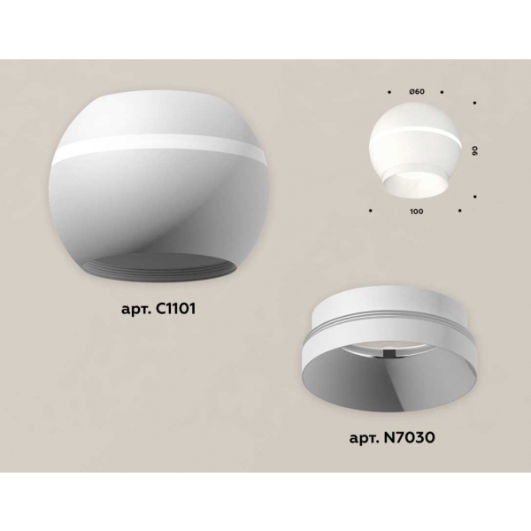 Комплект потолочного светильника Ambrella light Techno Spot XC (C1101, N7030) XS1101010