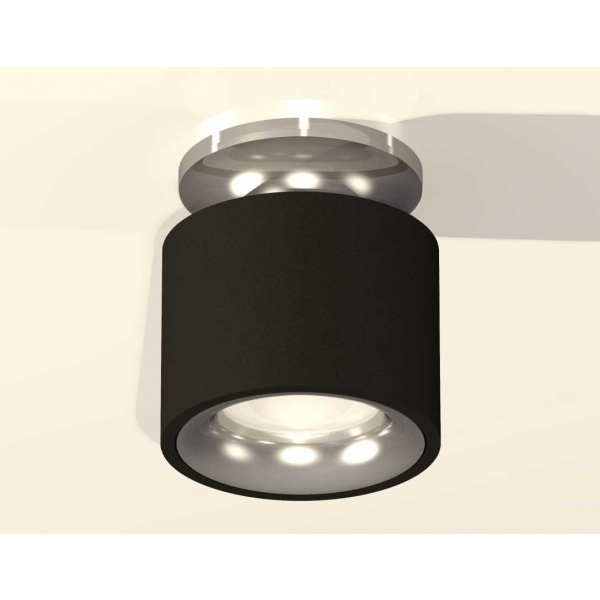 Комплект накладного светильника Ambrella light Techno Spot XS7511081 SBK/PSL черный песок/серебро полированное (N7927, C7511, N7012)