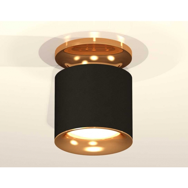 Комплект накладного светильника Ambrella light Techno Spot XS7402102 SBK/PYG черный песок/золото желтое полированное (N7929, C7402, N7014)