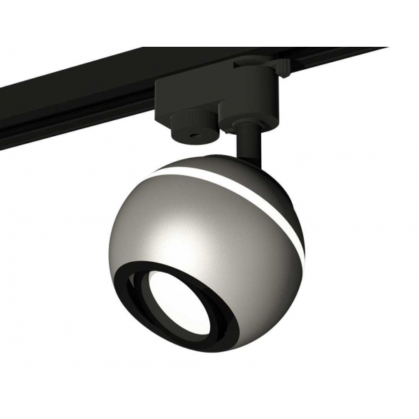 Комплект трекового светильника Ambrella light Track System XT1103001 SSL/PBK серебро песок/черный полированный (A2521, C1103, N7002)