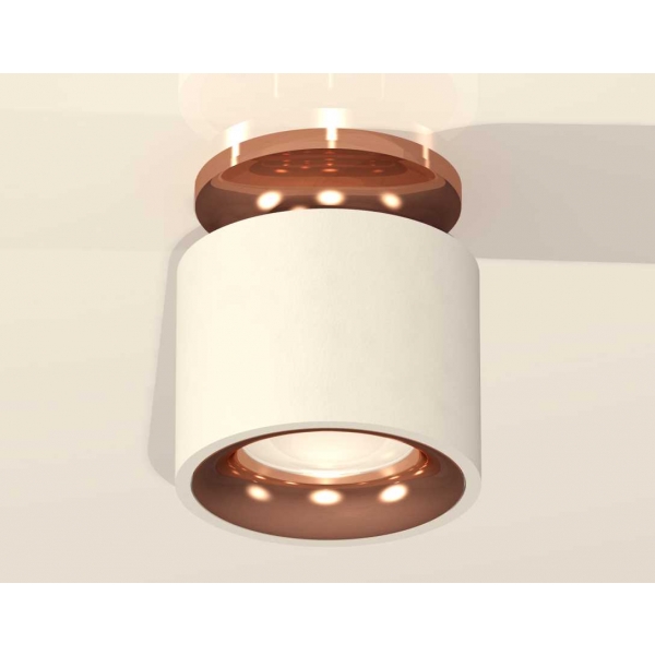Комплект накладного светильника Ambrella light Techno Spot XS7510141 SWH/PPG белый песок/золото розовое полированное (N7930, C7510, N7015)