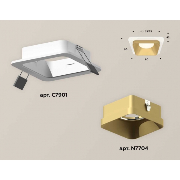 Комплект встраиваемого светильника Ambrella light Techno Spot XC (C7901, N7704) XC7901004