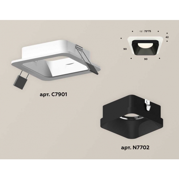 Комплект встраиваемого светильника Ambrella light Techno Spot XC (C7901, N7702) XC7901002