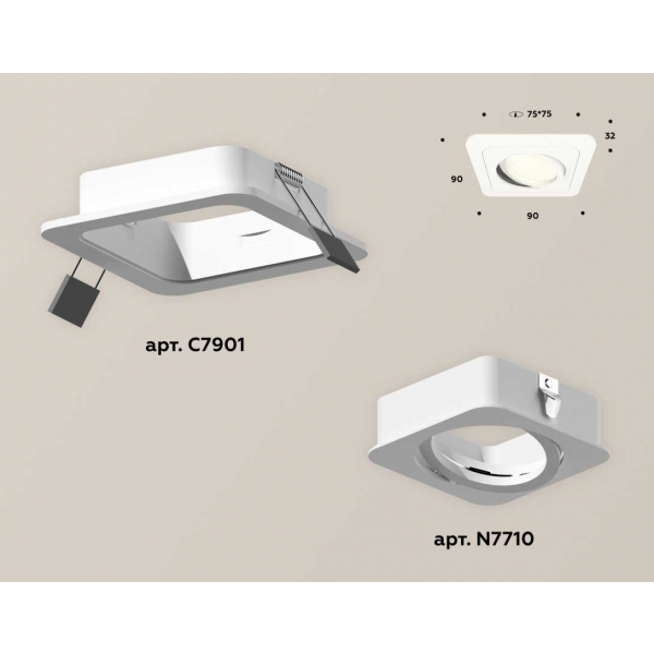 Комплект встраиваемого светильника Ambrella light Techno Spot XC (C7901, N7710) XC7901010