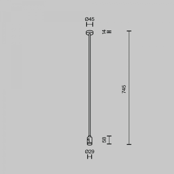 Крепление потолочное Long одинарное 700мм Maytoni Technical TRA159C-S1-PT
