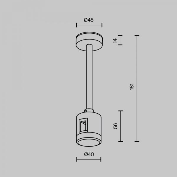 Крепление потолочное Short 138мм Maytoni Technical TRA156C-IPCL1-PT