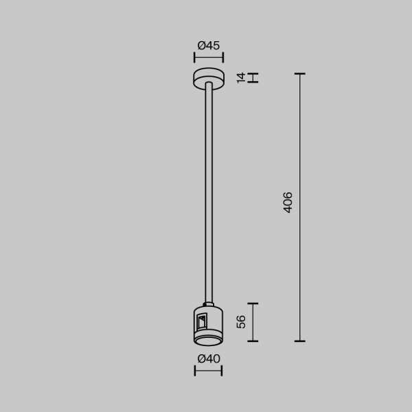 Крепление потолочное Medium 360мм с прямым коннектором питания Maytoni Technical TRA158C-IPCL1-PT