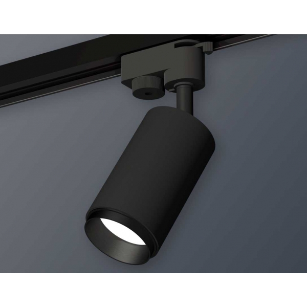 Комплект трекового однофазного светильника Ambrella light SBK/PBK черный песок/черный полированный XT6323041 (A2521, C6323, N6121)