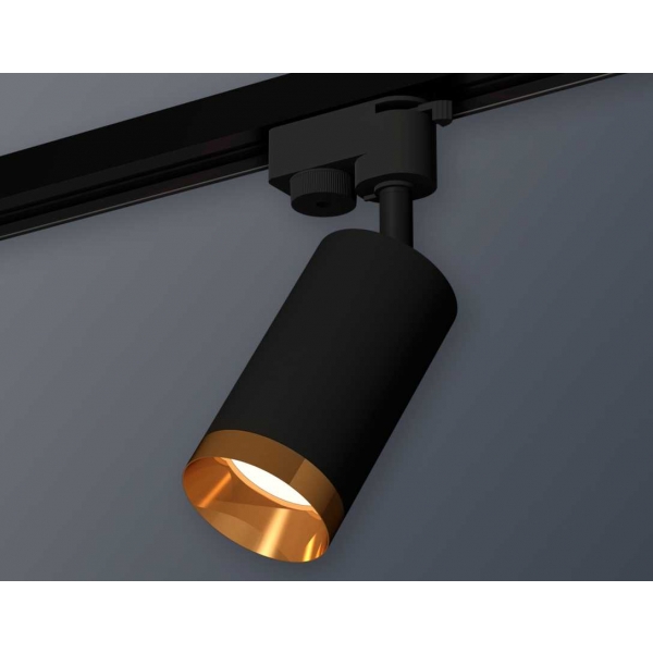 Комплект трекового светильника Ambrella light Track System XT6323064 SBK/PYG черный песок/золото желтое полированное (A2521, C6323, N6134)