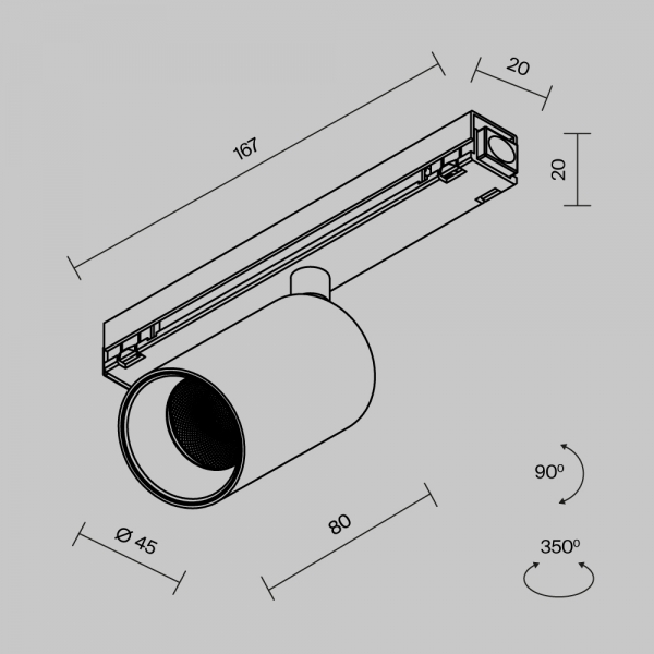 Уличный трековый светильник Maytoni Outdoor O-TR02-1-S-8WB4K