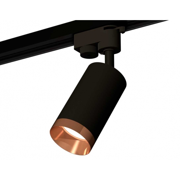 Комплект трекового светильника Ambrella light Track System XT6323065 SBK/PPG черный песок/золото розовое полированное (A2521, C6323, N6135)