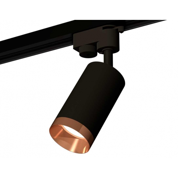 Комплект трекового светильника Ambrella light Track System XT6323065 SBK/PPG черный песок/золото розовое полированное (A2521, C6323, N6135)