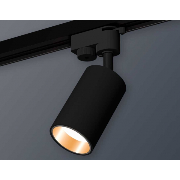 Комплект трекового светильника Ambrella light Track System XT6323023 SBK/PYG черный песок/золото желтое полированное (A2521, C6323, N6113)