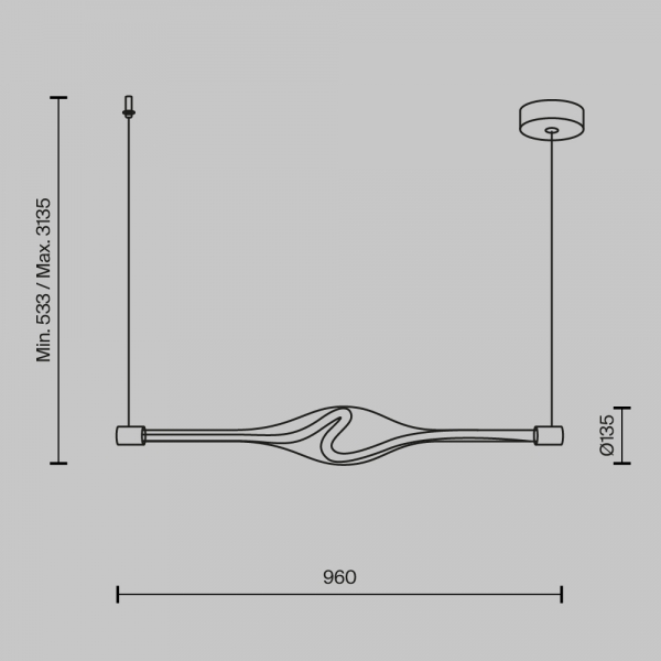 Подвесной светодиодный светильник Maytoni Loop MOD290PL-L23BS3K