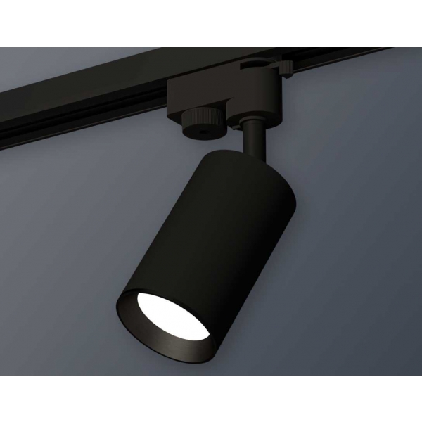 Комплект трекового однофазного светильника Ambrella light SBK/PBK черный песок/черный полированный XT6323003 (A2521, C6323, N6103)