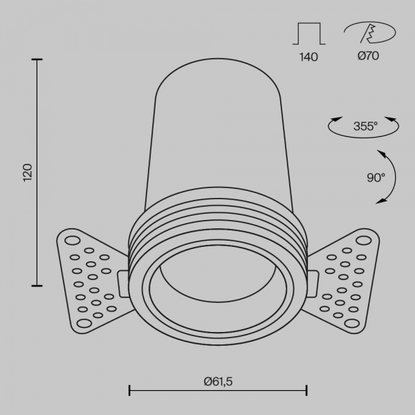 Встраиваемый светильник Maytoni Technical DL125-L12-3K-TRS-W