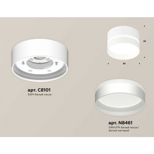 Комплект накладного светильника Ambrella light Techno Spot XS (C8101, N8461) XS8101020