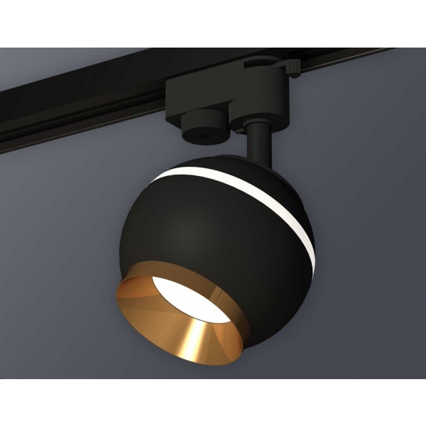 Комплект трекового светильника Ambrella light Track System XT1102005 SBK/PYG черный песок/золото желтое полированное (A2521, C1102, N7034)