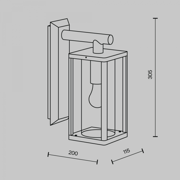 Уличный настенный светильник Maytoni Cell O452WL-01GF1