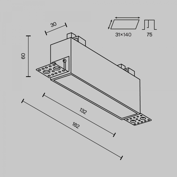 Встраиваемый светильник Maytoni Technical Basis DL066-12W3-6K-TRS-W