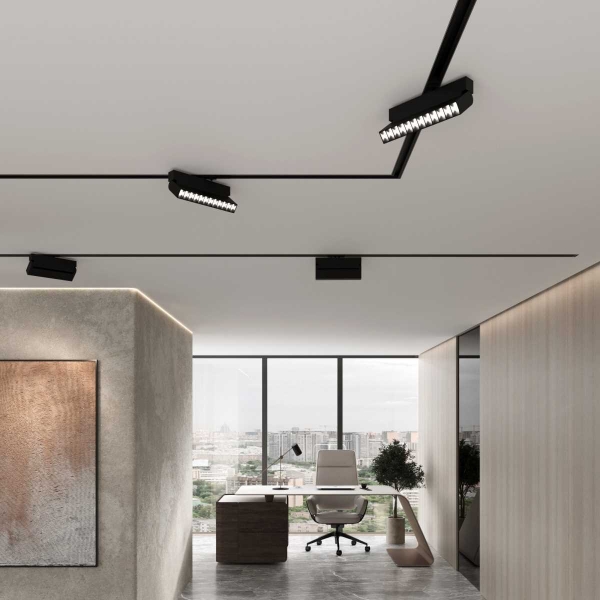 Алюминиевый профиль для монтажа в натяжной потолок однофазного шинопровода черный (2м) Elektrostandard a070478