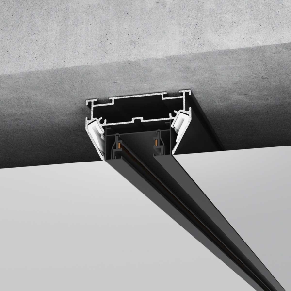 Алюминиевый профиль для монтажа в натяжной потолок однофазного шинопровода черный (2м) Elektrostandard a070478