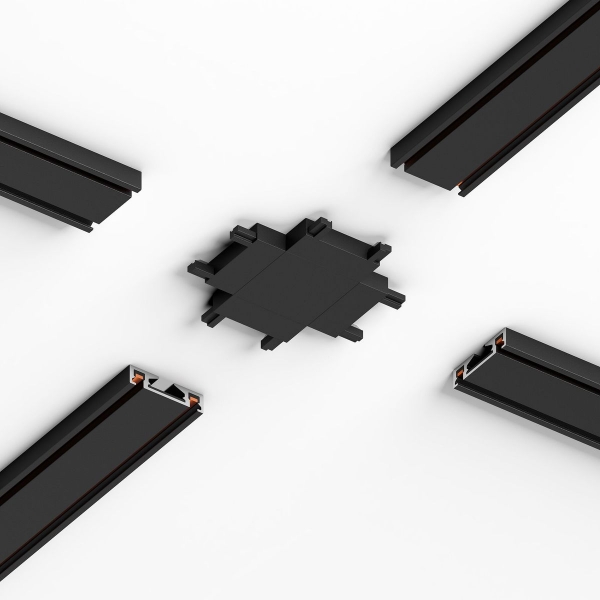 Соединитель четырёхсторонний для накладного шинопровода Elektrostandard Flat Magnetic 85003/00 черный a063738