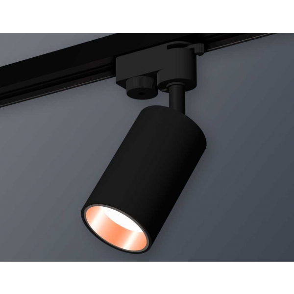 Комплект трекового светильника Ambrella light Track System XT6323024 SBK/PPG черный песок/золото розовое полированное (A2521, C6323, N6114)