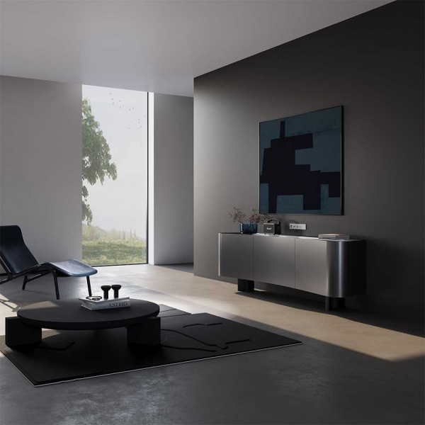 Розетка телевизионнная встраиваемая Voltum S70 оконечная TV+SAT, (сталь) VLS060405