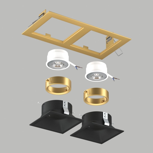 Комплект со светильником Lightstar Domino Quadro (214523+214507+214507+214003+214003) D5230707GMOD