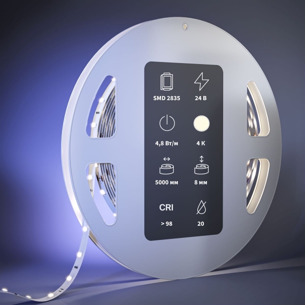 Светодиодная лента Maytoni 4,8W/m 60LED/m 2835SMD дневной белый 5M 201083