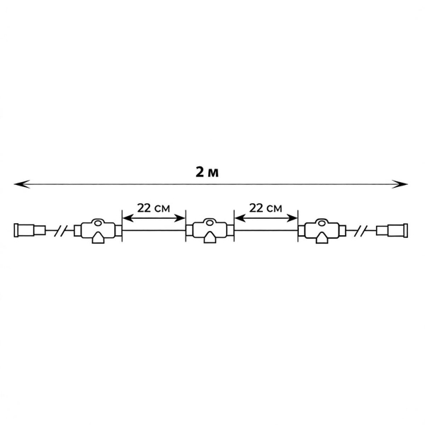 Провод-шина для гирлянд Uniel UCX-F90 T10/2M/BK UL-00013219