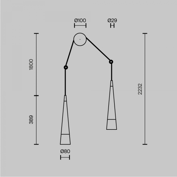 Подвесной светодиодный светильник Maytoni Sintesi P090WL-L24CH3K