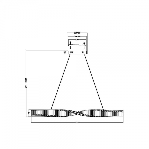 Подвесной светодиодный светильник Maytoni Krone P097PL-L36BS3K